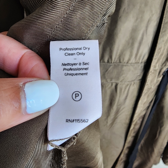 Cinq a Sept Mathieu Twill Jacket Women's S Olive Green Drawstring Waist … - Picture 11 of 11